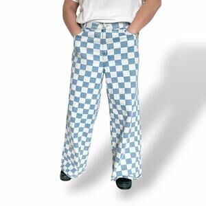 PTCL checker board wide leg jeans size 16W